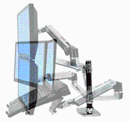 爱格升ergotron LX台式可调节可旋转垂直双屏液晶显示器支架